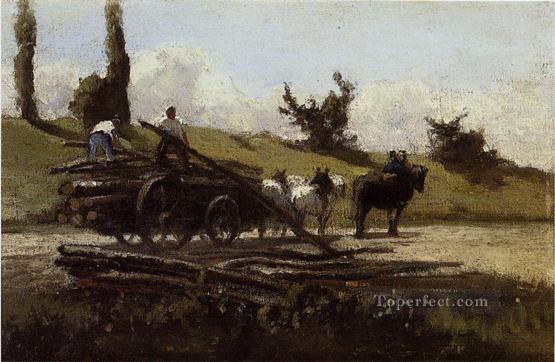 the wood cart Camille Pissarro Oil Paintings